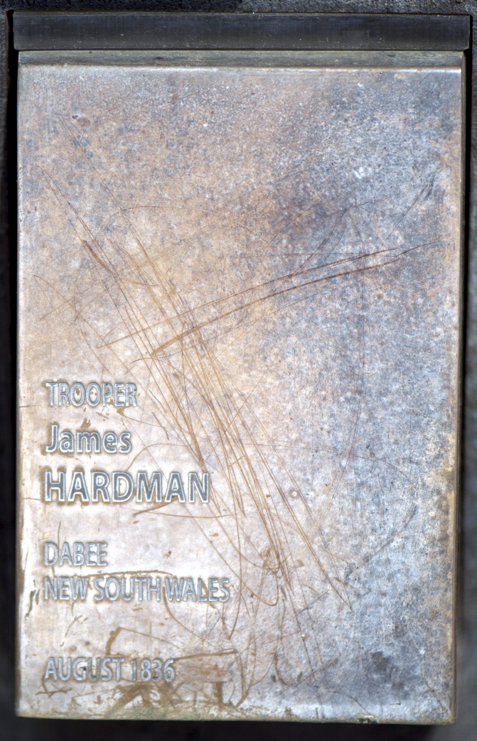 NSW Trooper James HARDMAN touch plate at the National Police Wall of Remembrance.