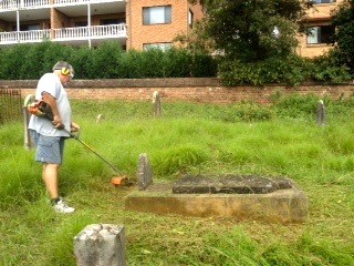 Grave cleanup by Nick Pavlov & Naomi Baldwin early 2014 BENJAMIN RATTY 's grave