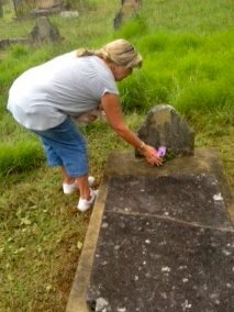 Grave cleanup by Nick Pavlov & Naomi Baldwin early 2014 Benjamin Ratty's grave
