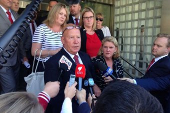 William Crews' father Kelvin speaks to the media outside the inquest into his son's death.