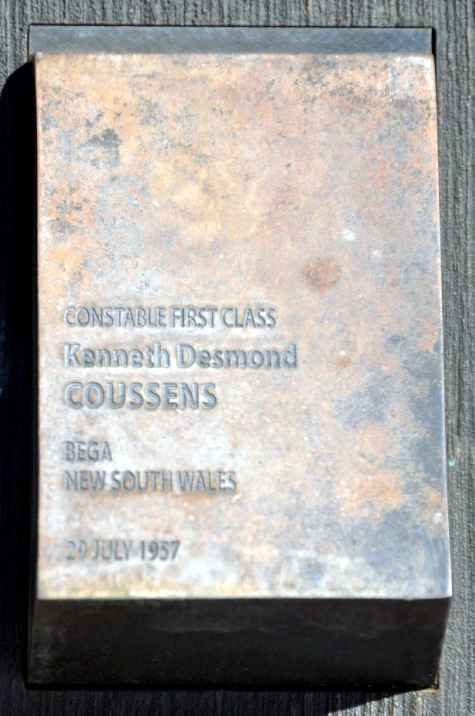 Kenneth Desmond COUSSENS touch plate in Canberra