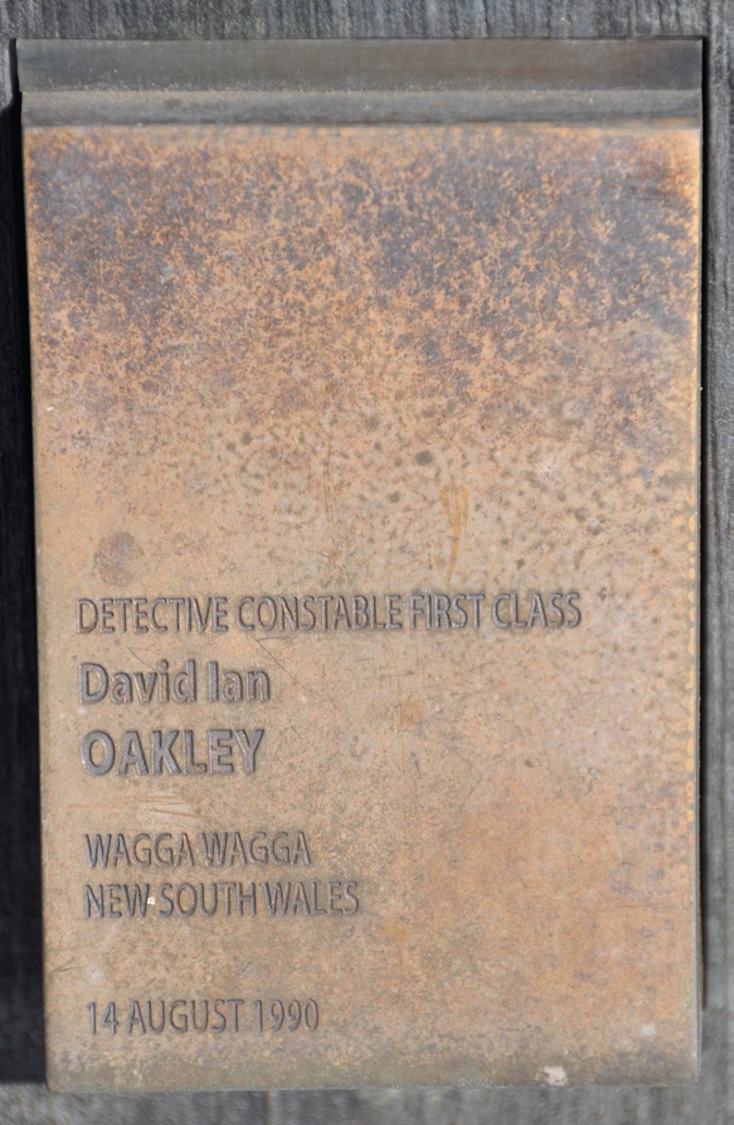 Touch plate for David Ian OAKLEY at the National Wall of Police Remembrance, Canberra.