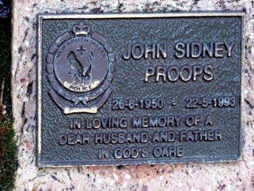 https://www.findagrave.com/memorial/148541651/john-sidney-proops John Sidney PROOPS . Henry Lawson Garden Walk E, # 12.