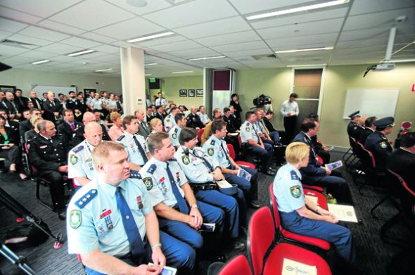 Police officers during the ceremony