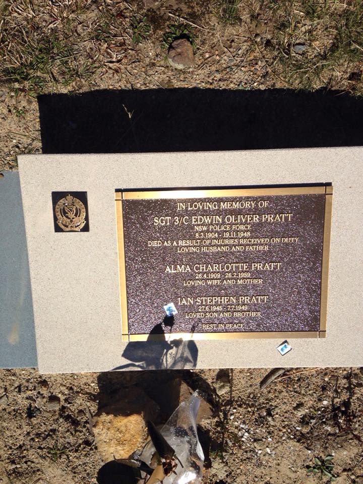 Eucser Haze?Beyond Courage<br /> 24 August 2017 ·<br /> Just one more update on Sgt Pratt's grave with a NSW Police crest added to the marker. My thanks to John McDiarmid and NSWPF Protocol for their assistance.<br /> Olwyn Danny Ken for your information.