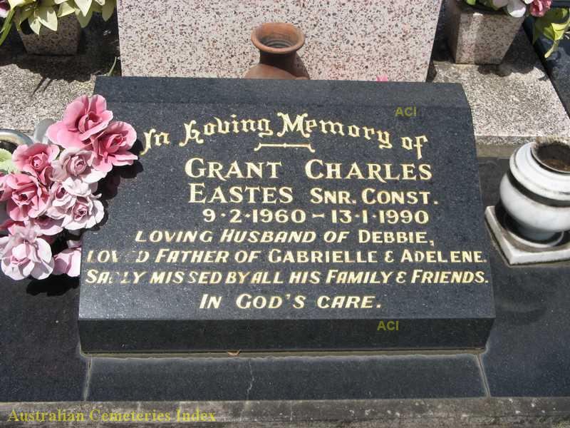 Senior Constable Grant Charles EASTES - Grave. Casino Lawn Cemetery, NSW.