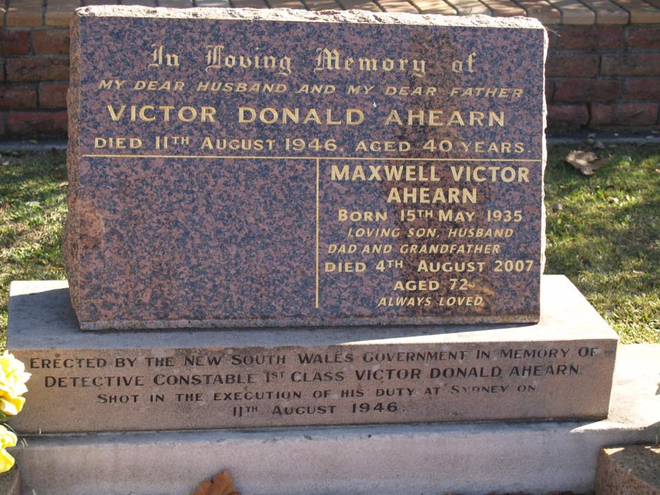 Grave Headstone of Victor AHEARN