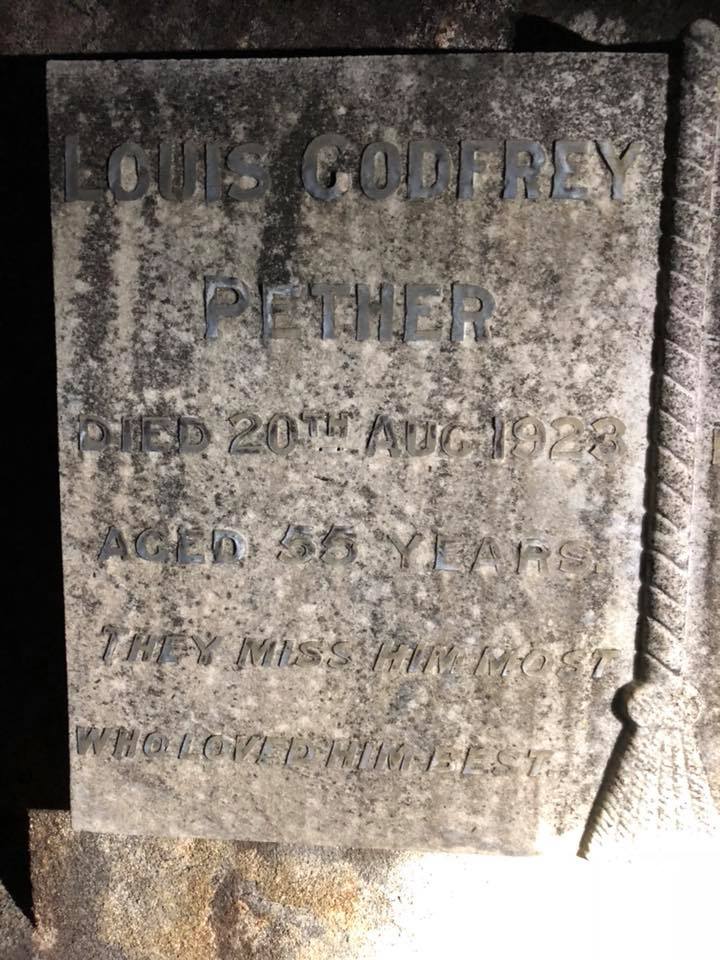 Ken DAY Grave of Detective Sergeant 2nd Class Louis Godfrey PETHER & wife - Olivia May PETHER