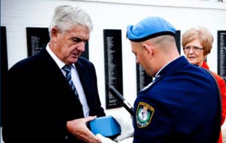 http://www.afp.gov.au/~/media/afp/pdf/c/cyprus-foundations-of-peace.pdf The family of Inspector Patrick Hackett receives the Dags Hammarskjold Medal in 2010.