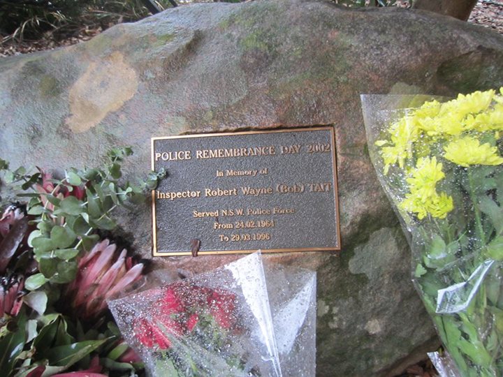 Robert Wayne TAIT - Memorial Stone outside of Narrabri Police Station. Rob's mother also planted an Olive Tree there at the same time. 29 September 2002