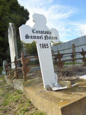 http://www.canberratimes.com.au/act-news/hall-gang-reenactment-in-collector-for-150th-anniversary-20150111-12m95y.html The final resting place of Constable Nelson, or is it? Photo: Tim the Yowie Man