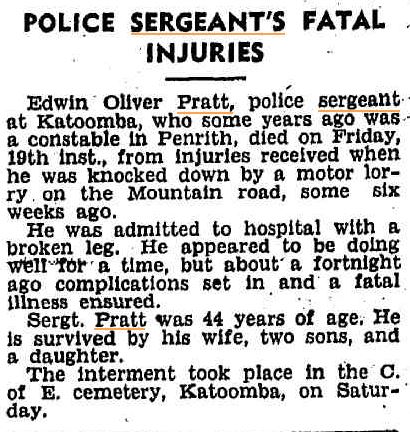 Sgt Edwin Pratt - Nepean Times ( Penrith NSW ) Thursday 25 November 1946 page 1 of 10