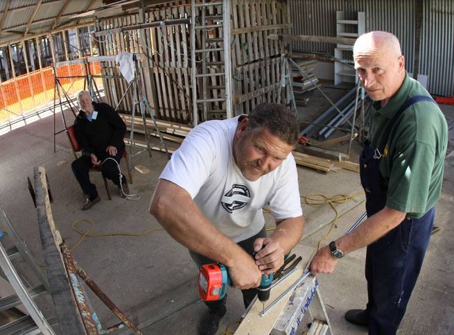 http://www.theadvocate.com.au/story/1178015/community-shocked-over-volunteers-death/?cs=87 SAD LOSS: John Westergreen and Bob Payton work on the extensions to the Central Coast Community Shed. Looking on is John's father, Frank. Mr Payton was killed in a road accident on Saturday. Picture: Grant Wells.