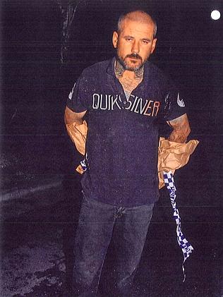 POLICE MURDERER Phillip Graeme Abell after Sen-Constable Algie and Bosun tracked his scent, moving slowly through the scrub for around 300m. POLICE MURDERER Phillip Graeme Abell after Sen-Constable Algie and Bosun tracked his scent, moving slowly through the scrub for around 300m.