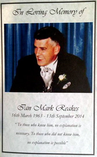 Ian Mark REAKES - Funeral pamphlet - 19 September 2014