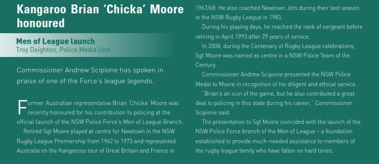 Brian 'Chicka' Moore 3 - NSWPF - Died 26 Oct 2014