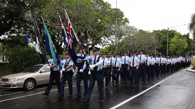 http://www.cairnspost.com.au/lifestyle/queensland-police-service-remembers-fallen-colleagues-during-cairns-march/story-fnjpuwet-1227074837676 RESPECT: Cairns police march down the Esplanade and towards St John's Anglican church to mark National Police Remembrance Day. Picture: Brendan Radke.