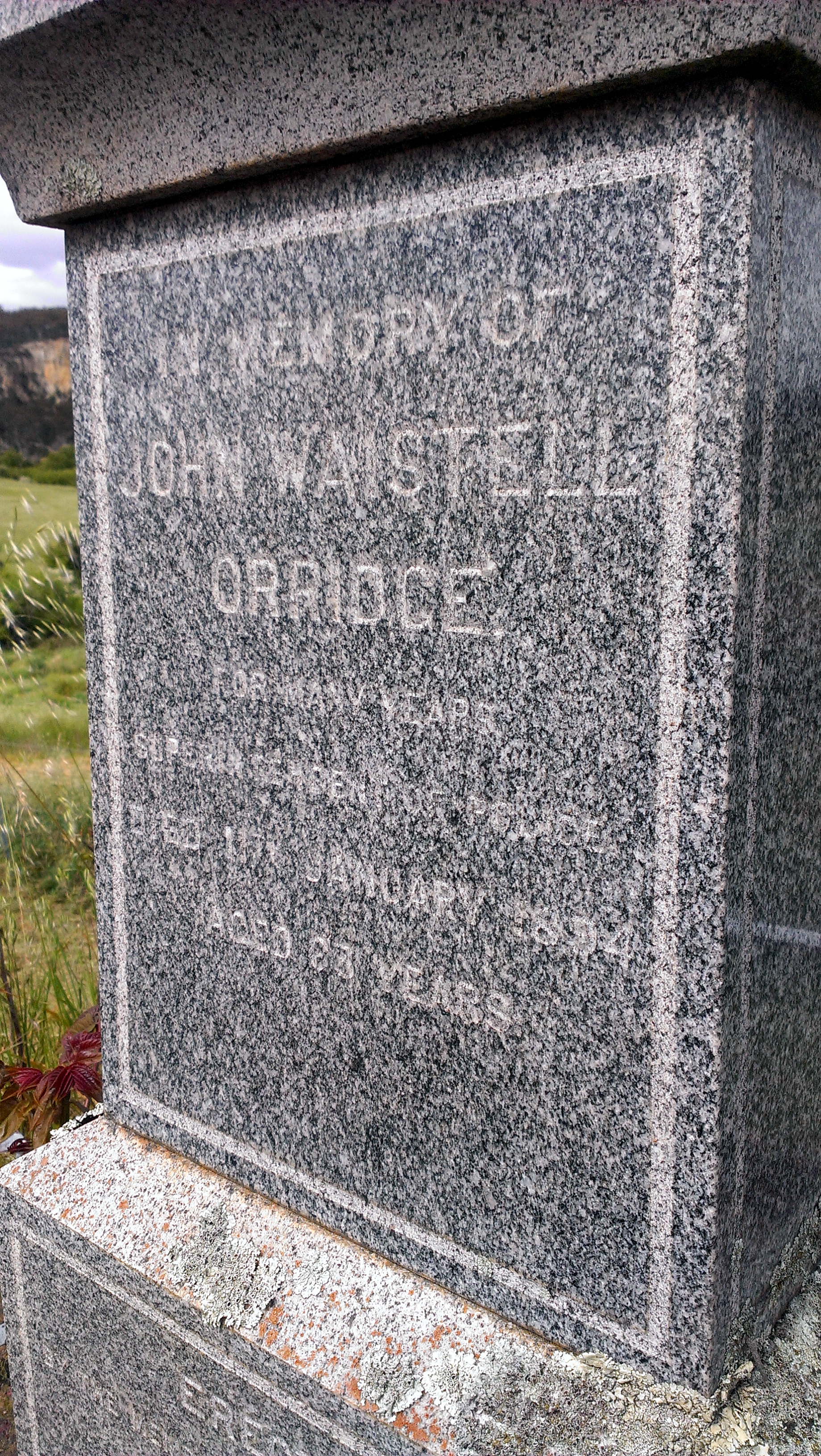 John Waistill ORRIDGE - Grave
