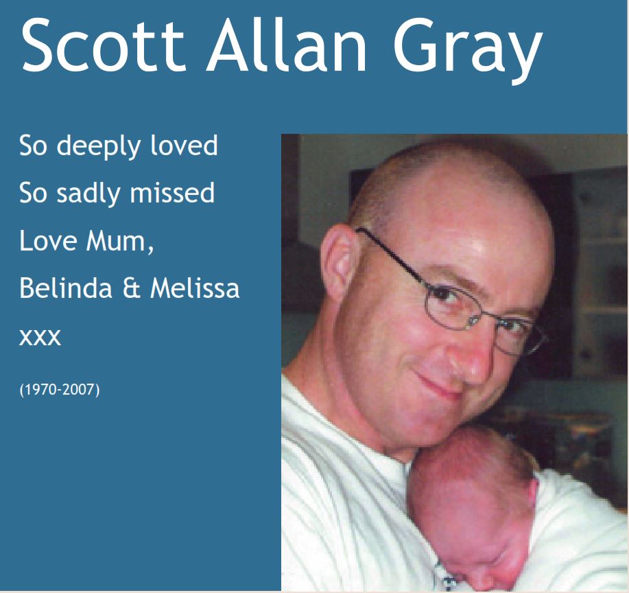 http://suicideprevention.salvos.org.au/wp-content/uploads/2012/09/2012-New-South-Wales-State-Quilt-1.pdf Scott Allan GRAY