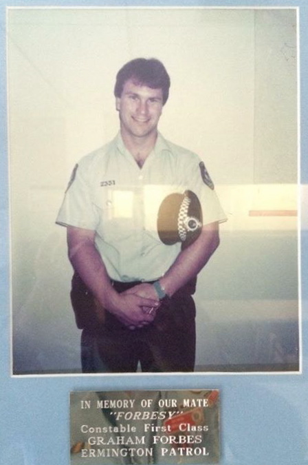 Constable 1st Class Graham FORBES - Ermington Patrol. Hanging in Granville Police Station.