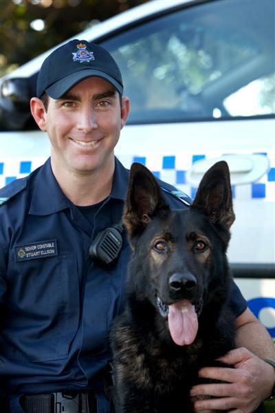 http://mypolice.qld.gov.au/blog/2015/04/05/vale-pd-edge/ Senior Constable Stuart Ellison & Police Dog EDGE.