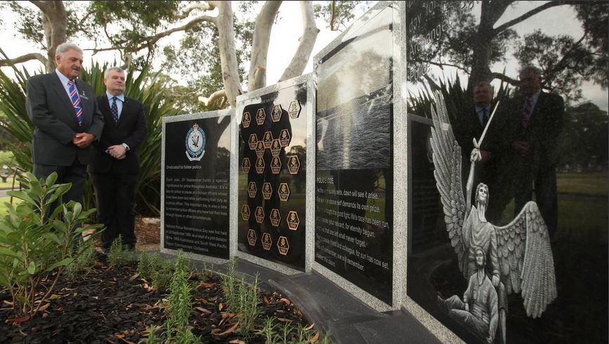 http://www.theleader.com.au/story/2994942/st-george-shire-police-memorial-for-woronora-cemetery/ Remembered: Graham Boyd and Phil Peters at the police memorial will will be opened on Thursday. Picture: Chris Lane.