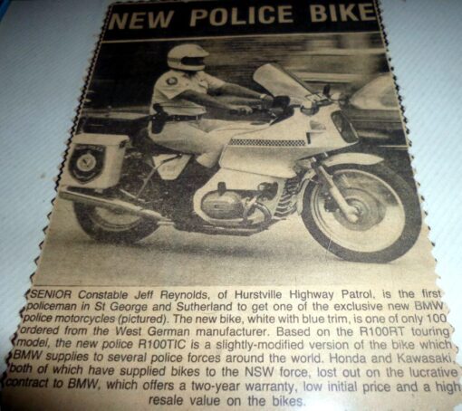 Supplied by Graeme Corcoran Jeff REYNOLDS on a brand new BMW R100TIC ( Boxer ) around 1983