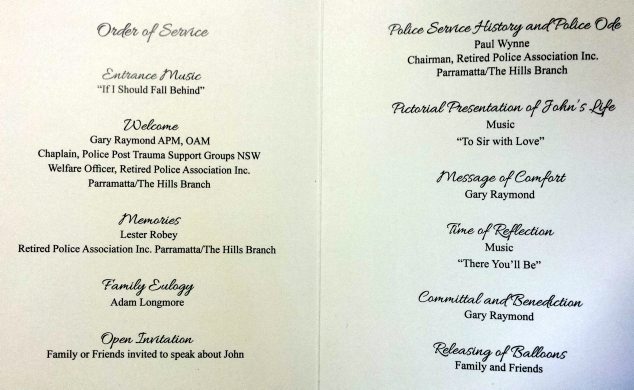 John Felton funeral pamphlet