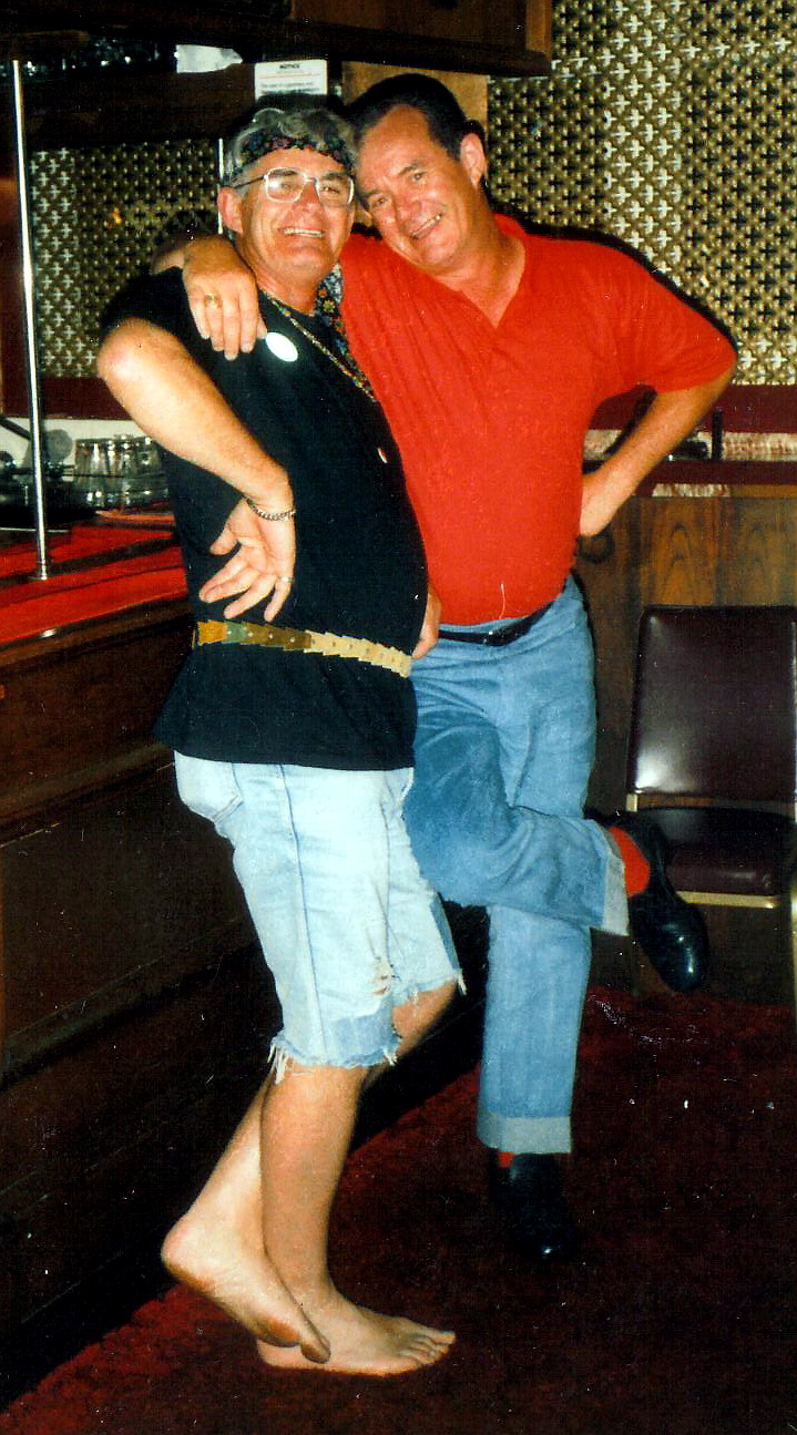 BACK TO 60's NIGHT FUND RAISER FOR THE 20th AMBULANCE CONVENTION S/O BOB SMITH (BLACK SHIRT) WITH SENSGT TED DOHERTY 1988