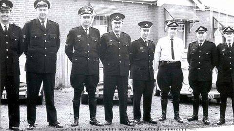 Senior Constable Ron Dobson, third from the left. Taken at Bathurst in the early sixties.