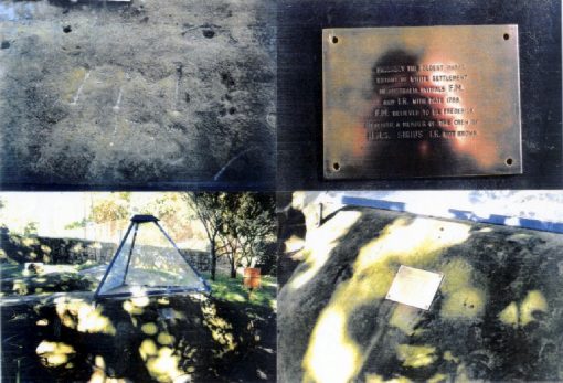 Frederick Merediths initials at Garden Island<br /> " Possably the oldest marks er?ant of whitel settlement in Australia.<br /> Initials F.M. and I.R. with date 1783.<br /> F.M. believed to be Frederick MEREDITH, a member of the crew of H.M.S. SIRIUS.<br /> I.R. not known. " *** Local Caption *** Frederick Merediths initials at Garden Island<br /> " Possably the oldest marks er?ant of whitel settlement in Australia.<br /> Initials F.M. and I.R. with date 1783.<br /> F.M. believed to be Frederick MEREDITH, a member of the crew of H.M.S. SIRIUS.<br /> I.R. not known. "