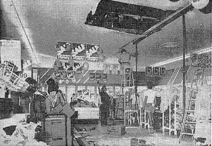 http://trove.nla.gov.au/ndp/del/article/126896567?searchTerm=%22sergeant%20tunstall%22&searchLimits=sortby=dateAsc#pstart13937840 Workmen patch the hole in the roof of Woolworths store in Liverpool yesterday after an early-morning bombing. Store staff rearrange stock to allow the store to open in the afternoon.