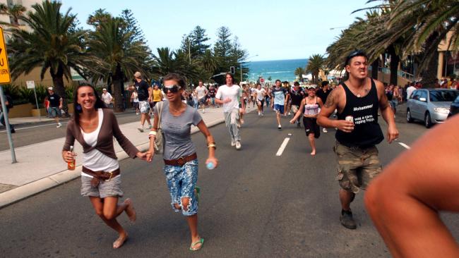 People rushed to the train station after a rumour spread about a “pack of Lebanese”. Picture: Craig Greenhill