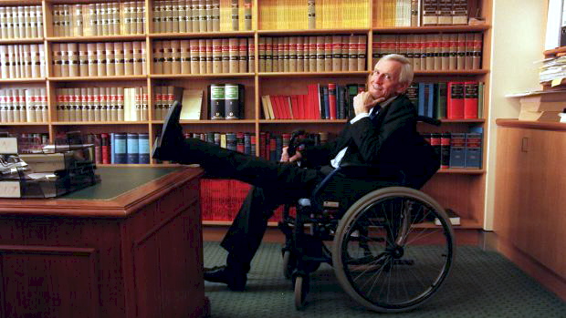 http://www.smh.com.au/comment/obituaries/donald-stewart-judge-and-founding-chairman-of-national-crime-authority-20160714-gq5jcm.html Acting Judge Donald Stewart at work after losing his feet to gangrene. Photo: Steve N Siewert