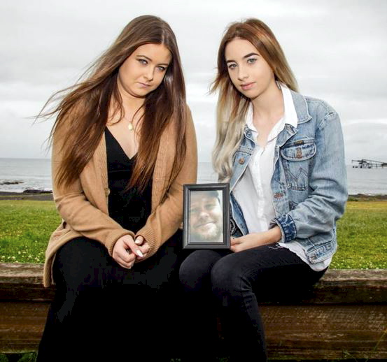 http://www.illawarramercury.com.au/story/4273677/no-one-was-there-for-him-illawarra-sisters-speak-out-after-cop-dads-suicide/?cs=12 Sisters Maddison and Taylah McQuade with a picture of their father Leigh McQuade who recently committed suicide. Picture: Georgia Matts