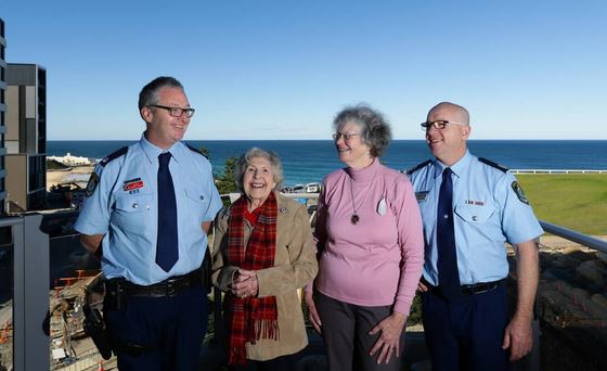 http://www.theherald.com.au/story/4803013/support-for-police-family/?cs=305 THIN BLUE LINE: Inspector Gerard Lawson, Faye Cooper, Margaret Williams and Superintendent John Gralton on Thursday. Picture: Jonathan Carroll<br />