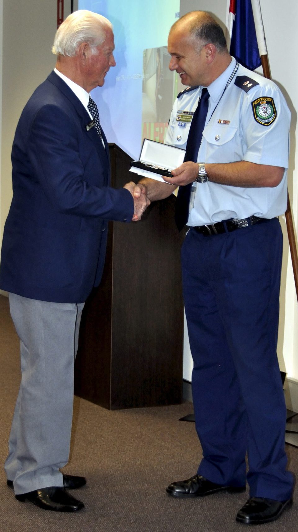 John DRYBURGH receiving his Medal.