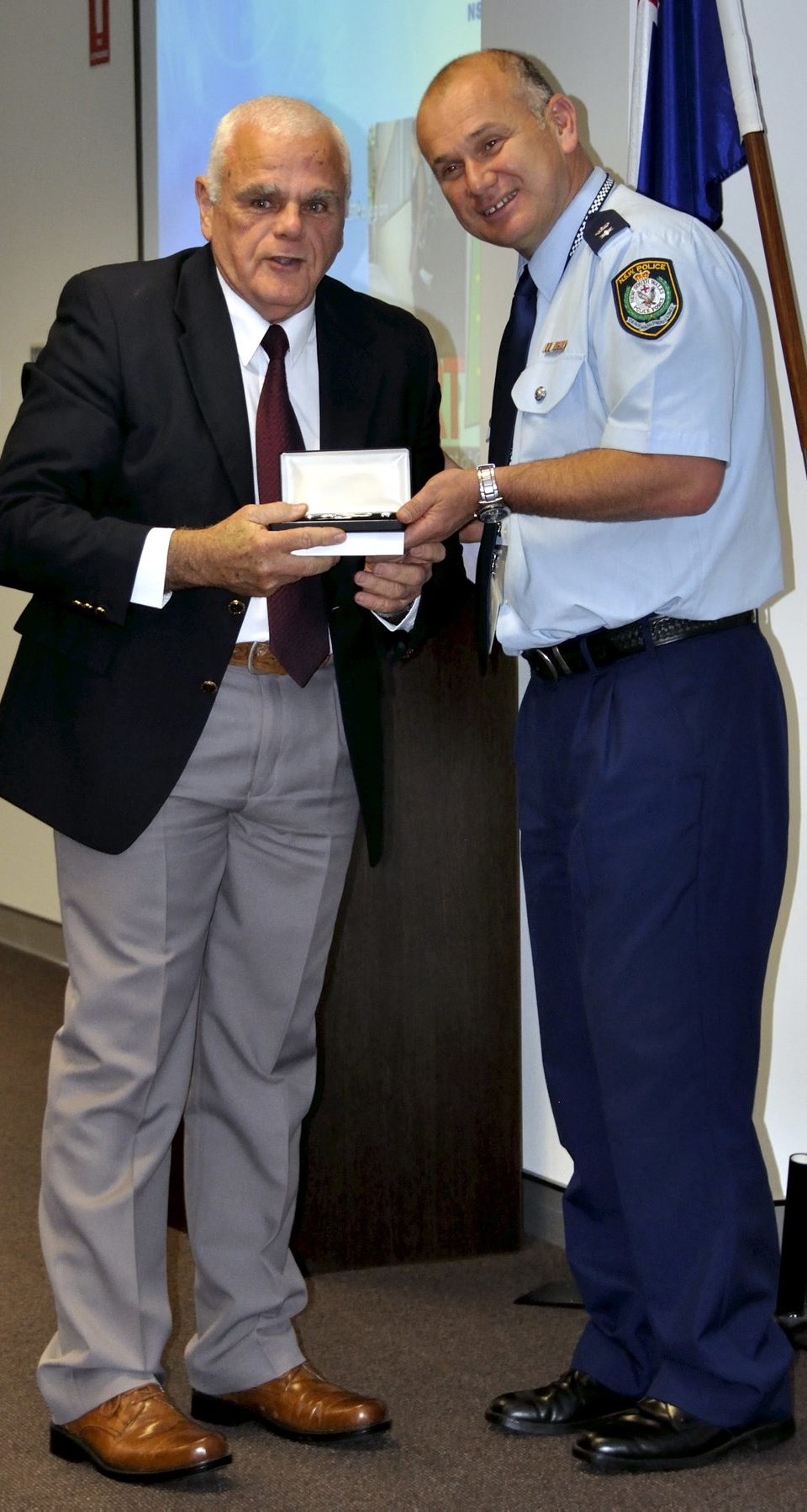 Eoin PETERS accepting his Medal.