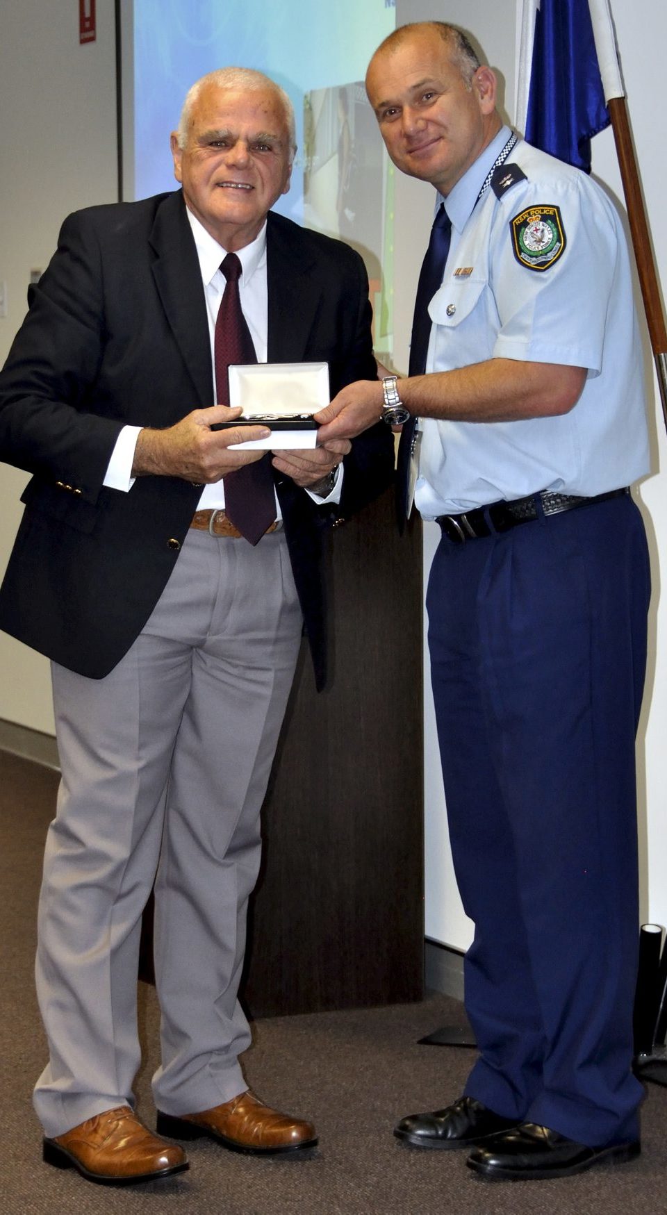 Eoin PETERS accepting his Medal.