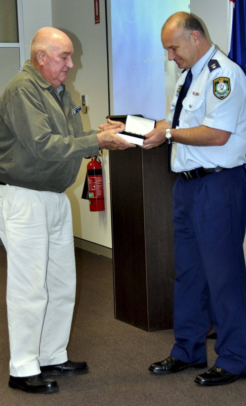 Kelvin ( Kel ) SCHREIBER accepting his Medal.