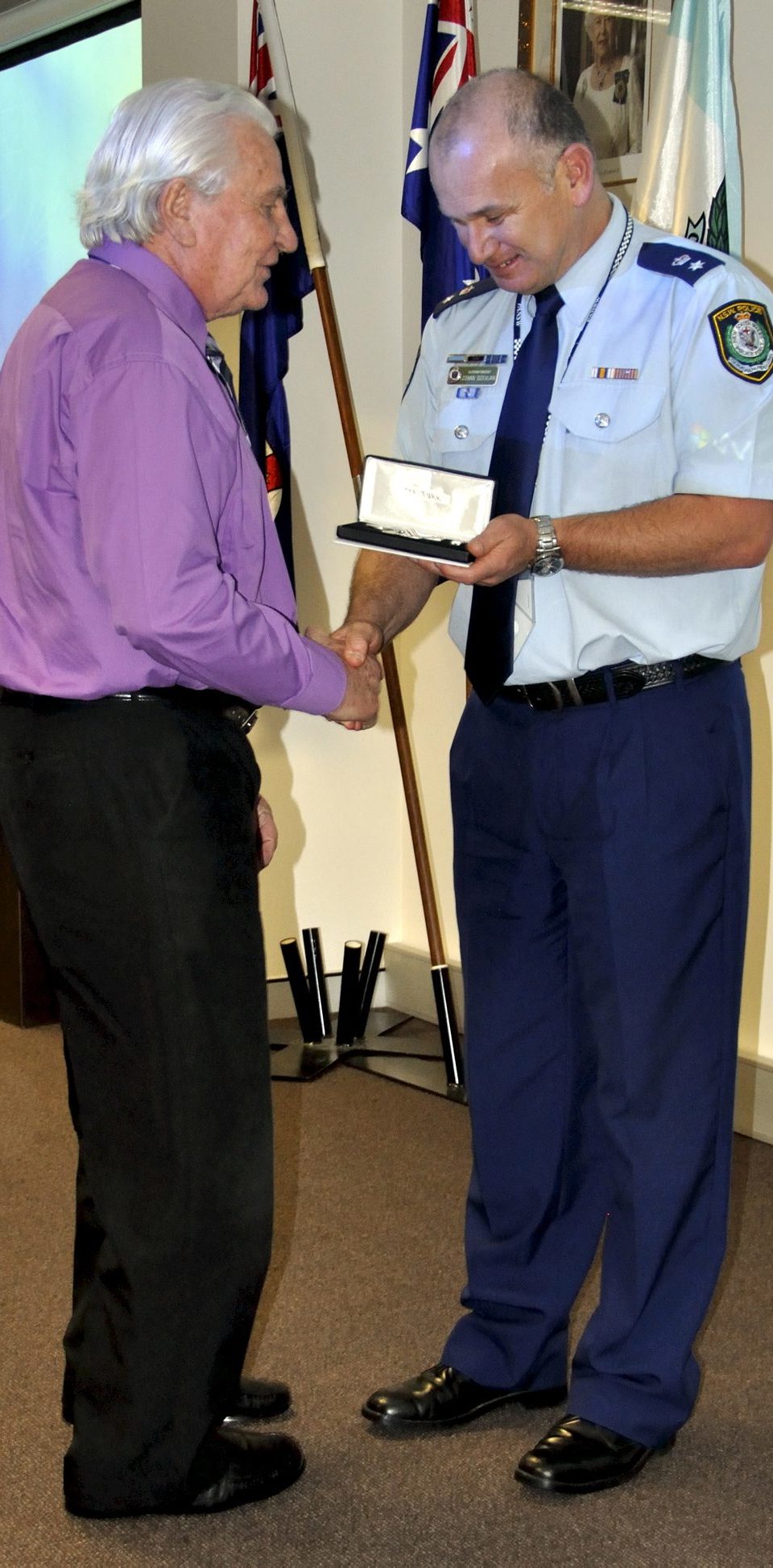 Max TURK accepting his Medal.