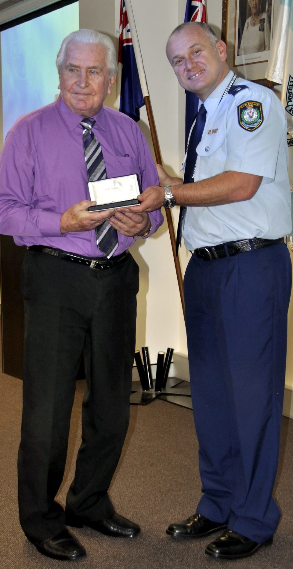 Max TURK accepting his Medal.