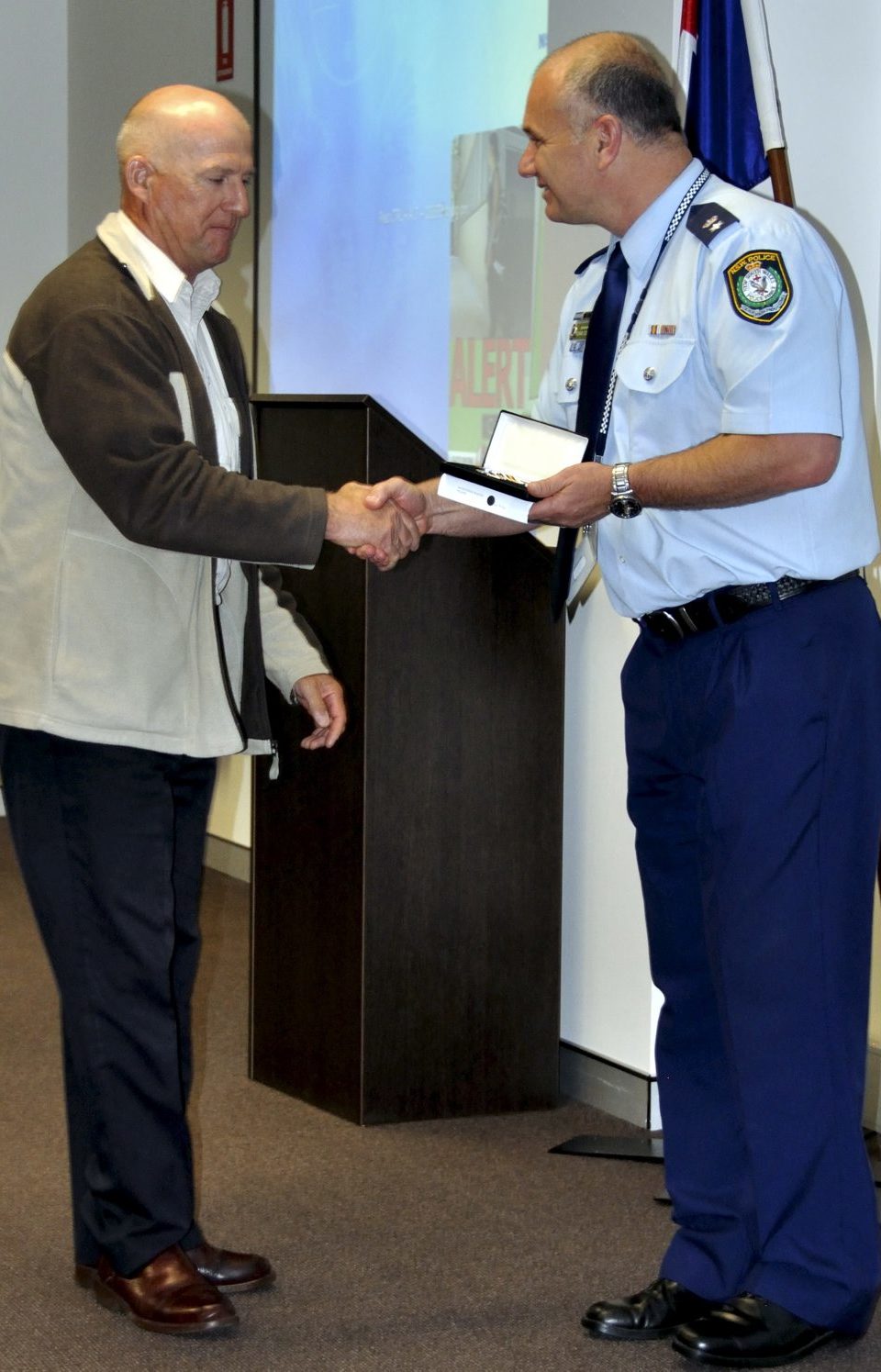 David WAPLES accepting his Medal.