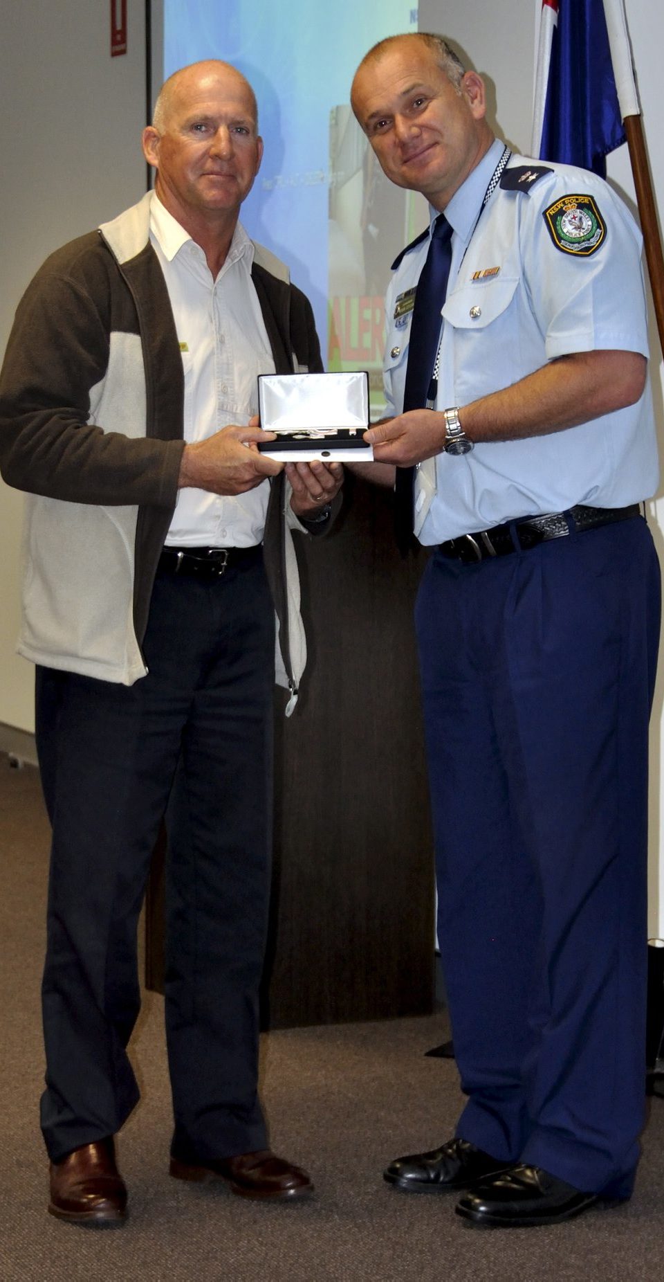 David WAPLES accepting his Medal.