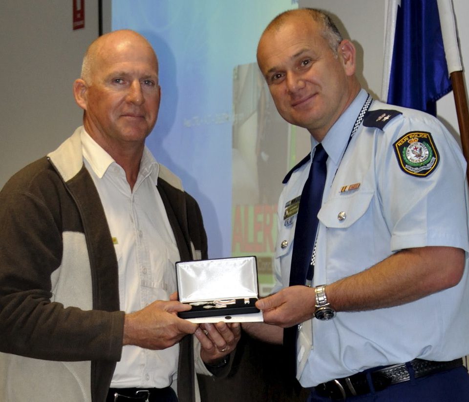 David WAPLES accepting his Medal.