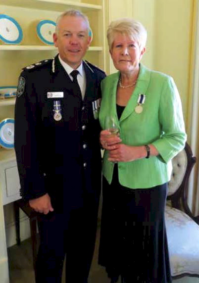 http://acwap.com.au/wp-content/uploads/2016/03/Womens-Police-Issue-38.pdf Constable Sharynne Grant with Commissioner Grant Stevens at Government House.