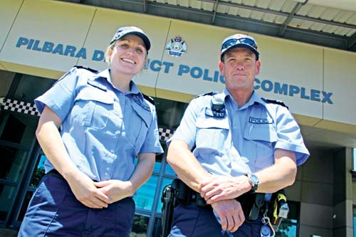 Karratha police constable Jackie Newby and Senior Constable Ian Hollins will be heading off to Perth Karratha police constable Jackie Newby and Senior Constable Ian Hollins will be heading off to Perth