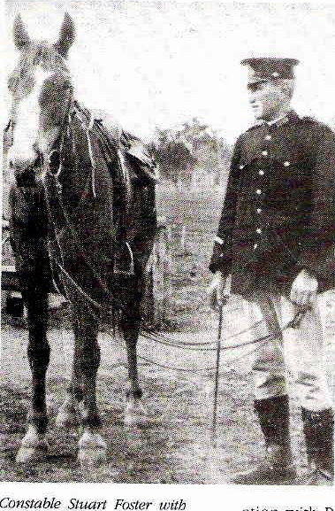 Trolling through public member trees on ancestry, came across the below photo of Sgt Foster with his horse at Webonga NSW. Unfortunately it cuts off what may have been the name of his horse nor does the photo have a date. His wife, Evelyn was a horse breeder and trainer, so this could be one of her horses. In another article dated 1992 Evelyn was visited by Chief Superintendent Moeller and 4 members from Police Legacy at Hillsdale Nursing home. At the time she was at the ripe old age of 103 and was the oldest living member of Police Legacy. The entry does not state what publication the article came from.