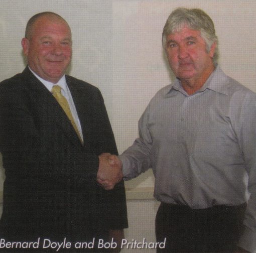 PHOTOS THAT APPEARED ON PAGES 26 & 27 OF NSW POLICE ASSOCIATION MAGAZINE, POLICE NEWS, DATED VOLUME 85 No. 12 DECEMBER 2005. CAPTION IS: WATCH PRESENTATION. PRESIDENT OF THE POLICE ASSOCIATION, BOB PRITCHARD, RECENTLY PRESENTED THESE MEMBERS WITH ASSOCIATION WATCHES IN RECOGNITION OF THEIR MANY YEARS OF SERVICE AT A FUNCTION HELD AT WARILLA. BERNIE 'DEPUTY' DOYLE (ON RIGHT)