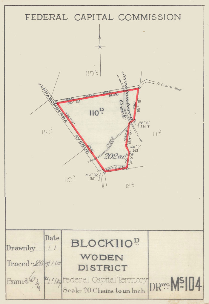 http://www.archives.act.gov.au/repatandrabbits/thomas_gregory Plan of Woden Block 110D.